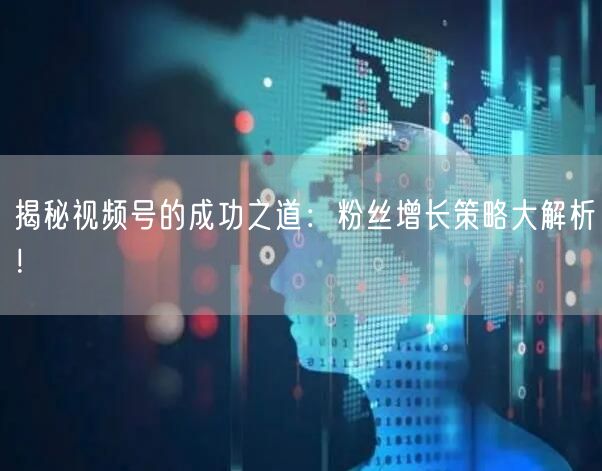 揭秘视频号的成功之道：粉丝增长策略大解析！