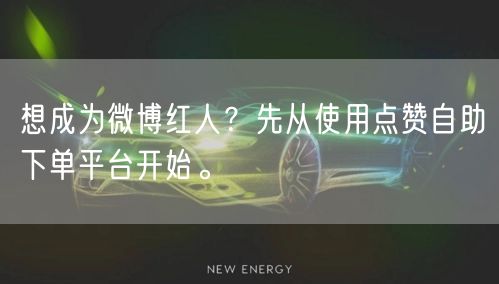 想成为微博红人？先从使用点赞自助下单平台开始。