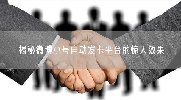 揭秘微博小号自动发卡平台的惊人效果