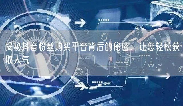 揭秘抖音粉丝购买平台背后的秘密，让您轻松获取人气