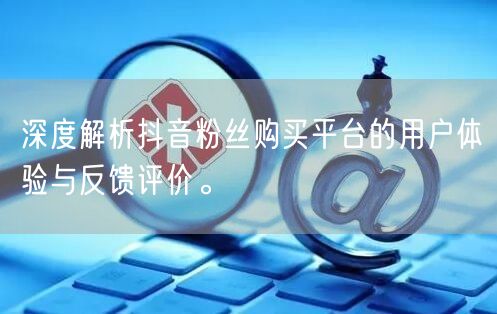 深度解析抖音粉丝购买平台的用户体验与反馈评价。