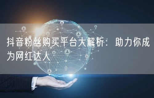 抖音粉丝购买平台大解析：助力你成为网红达人