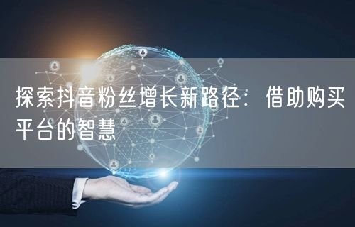 探索抖音粉丝增长新路径：借助购买平台的智慧