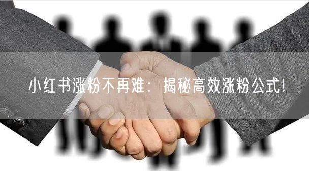 小红书涨粉不再难：揭秘高效涨粉公式！